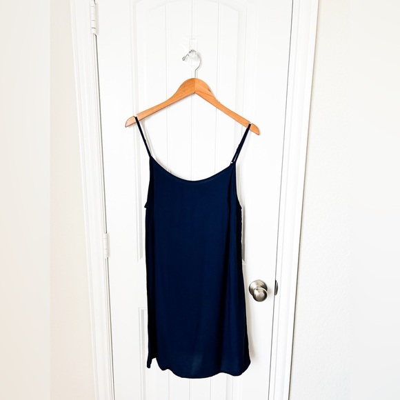 Cotelac Navy Viscose Slip Dress Size 3 - Picture 1 of 2